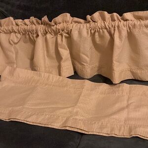 Waffle kitchen set of 2 curtains(valance) tan Size 58x13”